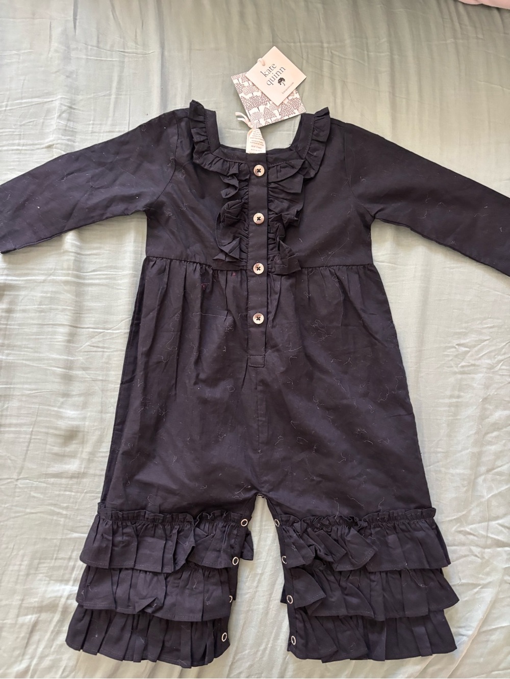 Kate Quinn long sleeve Alice gaucho jumpsuit in black new nwt
